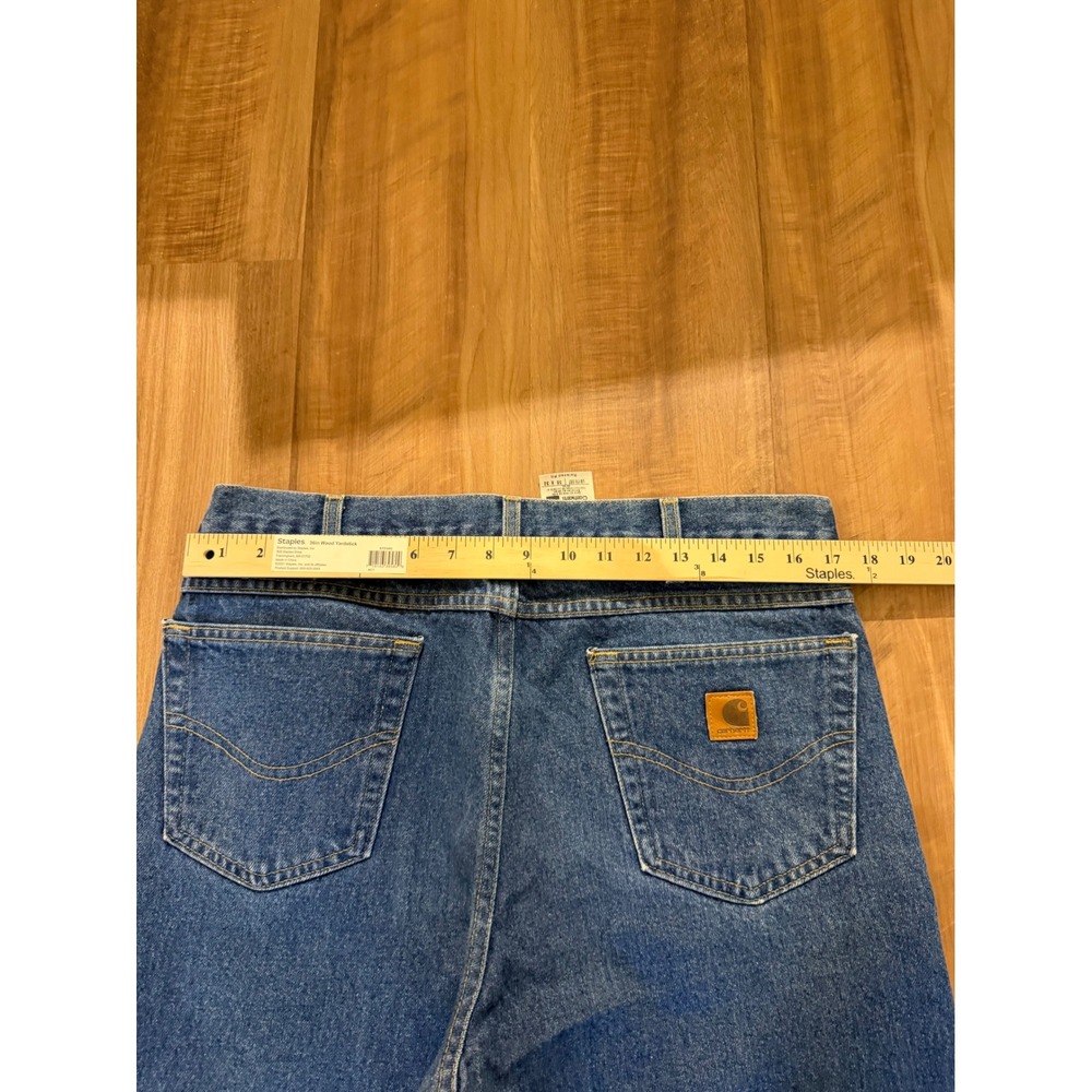 Carhartt Relaxed Fit Jeans Mens 36x32 Blue UB170 08T Denim Workwear Pants - Picture 8 of 9